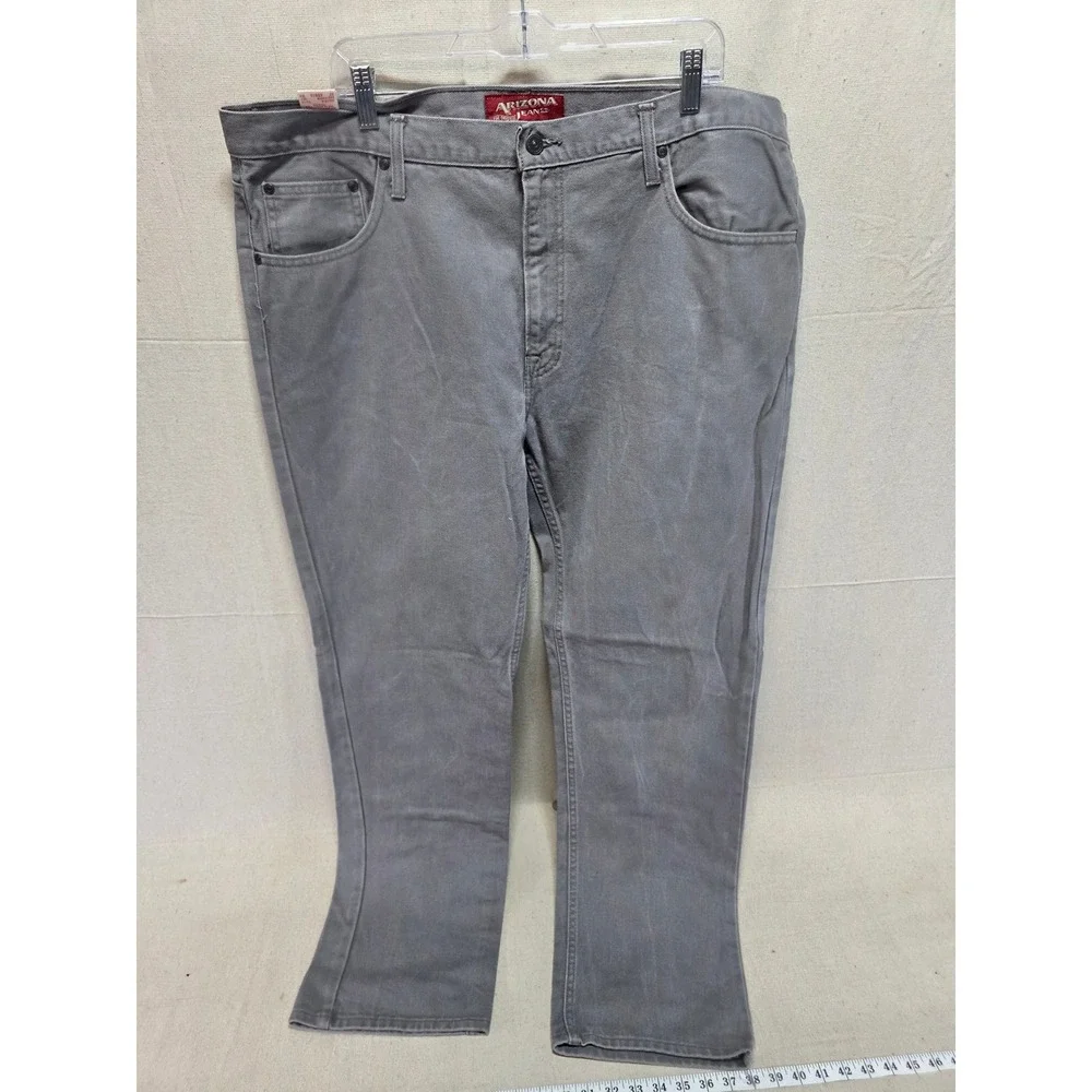 Arizona Jean Co Mens Gray Straight Leg Denim Pants 40x32 100% Cotton 523-4480N